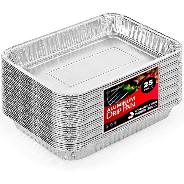 Aluminum Drip Pan (25 Count) Drip Pan Liners Aluminum Drip Pans