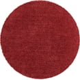 thumbnail image 3 of Unique Loom Davos Shag Collection Area Rug - Solid (6' 1" Round Poppy), 3 of 7