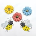 thumbnail image 4 of 1 Packs Metal Bee Wall Art Decor - 3D Iron Hanging Decoration for Garden, Fence, Living Room & Bedroom - Powder Coated Outdoor/Indoor Decor with Hook - 28x23cm, 4 of 4