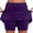 Purple, variant on WTXUE Cotton Pocket Pants Solid Mid Waist Culottes Short Skirts Skinny Pants Slim Skorts (Women's) Size 16-18
