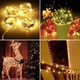 thumbnail image 3 of 10Pcs Mini String Lights 2m Battery Operated 20 Micro LEDs Copper Wire Starry Fairy String Lights for DIY Party Christmas Costume Wedding Table Decorations, Warm White, 3 of 7