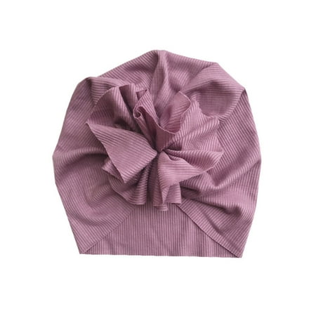 

Binpure Newborn Baby Solid Color Hat Knitted Striped Flowers Cotton Cloth Beanie Super Soft Turban