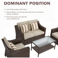 thumbnail image 3 of SUNCROWN 4 Piece Outdoor Patio Sectional Set  ,Rattan Wicker Furniture Conversation Set (Brown), 3 of 6