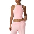 thumbnail image 2 of Pounoo Workout Tank Tops for Women Sleeveless High Neck Contrast Trim Cropped Yoga Training Casual Outings Tops Camis Blouses Gift, 2 of 7