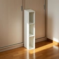 thumbnail image 3 of White 3-Tier Narrow Slim Storage Shelf Organizer - Freestanding Tall Shelving Unit for Closet, Bathroom, Laundry Room and Small Spaces, 3 of 5