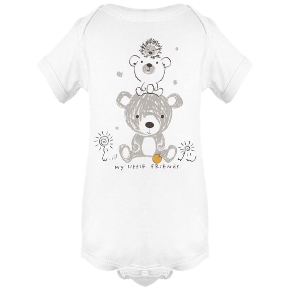 My Little Friends Bears Hedgehog Bodysuit Infant -Image by Shutterstock, Newborn