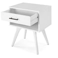 thumbnail image 4 of Camaflexi Mid Century Modern Nightstand 1 Drawer Night Stand with Open Shelf, White, 4 of 11