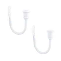Kenney Trumpet Cap End Decorative Holdback Set for Curtains and Drapes, White, Set of 2