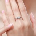 thumbnail image 5 of Korean Style Silver Plated Ring With Artificial Gemstone Inlay And Diamond Accent Jewelry For Women Daily Wear, 5 of 5