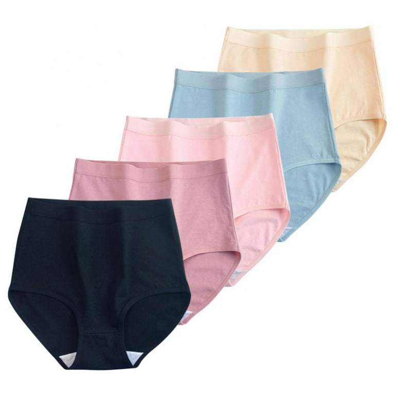 Women's High-rise Intimates Ultra Comfort Soft Cotton Moisture-Wicking  Underwear Panties M-3XL(3-Packs)