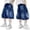 Blue, variant on Kids Streetwear Hardware‑Decor Pleated Cargo‑Pocket Knee‑Length Denim Shorts, Elastic Waist Loose‑Fit Boys Summer Outdoor Casual Shorts