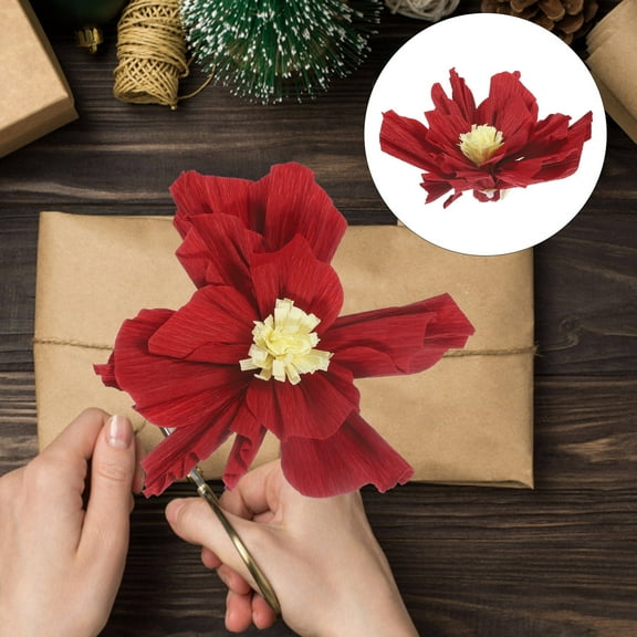 PAMINGONO 10Pcs Realistic Red Paper Flowers for Flower Decoration and Party Use