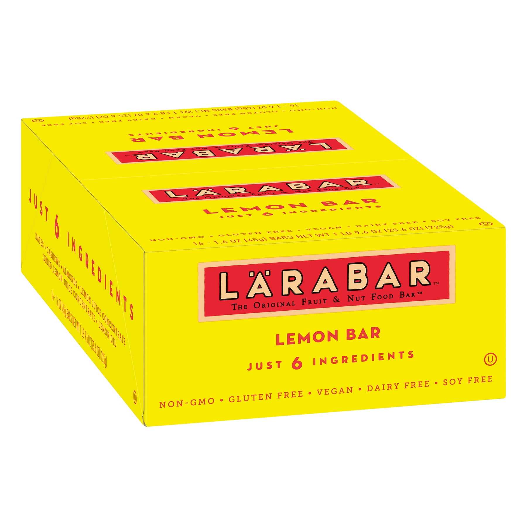 Larabar Gluten Free Bar, Lemon, 1.6 oz Bars (16 Count)