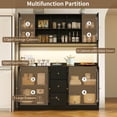 thumbnail image 6 of RichYa Kitchen Pantry with RGB LED Light,3 Drawers Hutch Storage Cabinet with Doors & Adjustable Shelves,Cupboard Buffet for Dining Room,Black, 6 of 8