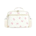 thumbnail image 3 of Portable Quilted Padded Book Storage Bag With Detachable Shoulder Strap, Cute Pink Bow Print Dustproof Bible Prayer Book Carry Case Multi Pocket Zipper Tote For Women Church Travel Daily, 3 of 6