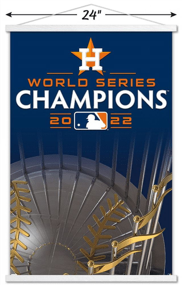 MLB Houston Astros - 2022 World Series Team Logo Wall Poster with Magnetic Frame, 22.375" x 34"