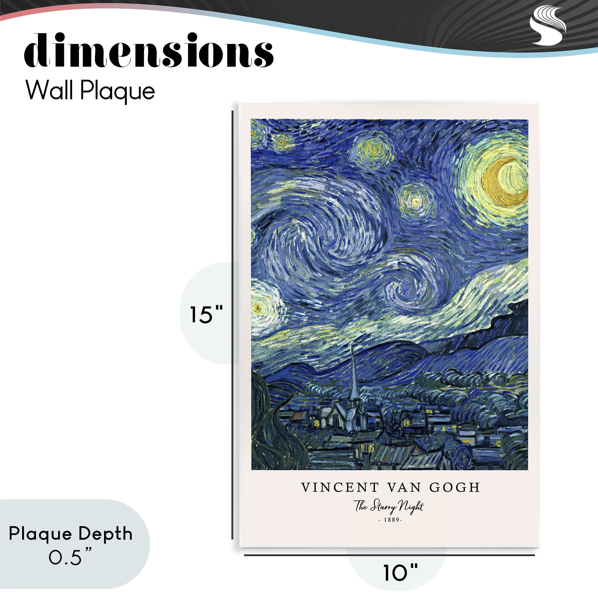 Stupell Industries Classic Starry Night Van Gogh Wall Plaque Art, design by Vintage Hustle