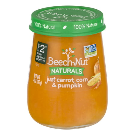 Beech-Nut Naturals Stage 2 Just Carrot, Corn & Pumpkin, 4.0 (Best Fruits And Vegetables For Toddlers)