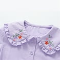 thumbnail image 6 of EnJoCho Child Trendy Outfits Toddler Girls Long Ruffled Sleeve Cotton Top Kids Floral Embroidered Shirt Blouse Button Down Tops Spring Fall Casual Clothes, 6 of 9