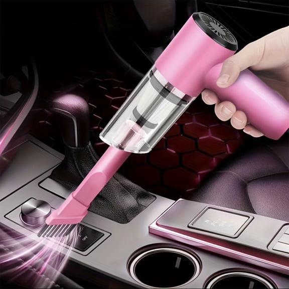 Shipiny Handheld Car Vacuum Cleaner with Powerful Suction, Foldable Portable Dust Buster with Filter, Small Vacuum for Car Interior and Home Cleaning, Pink