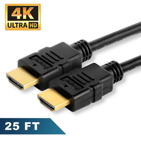 Insten 25FT 2K HDMI cable Gold Plated High Speed Full HD 1080p HDMI Cables ver 1.3 support 2k 3D, 2160P, 1080P, Ethernet, 25' for TV PC, Blu-Ray Player,