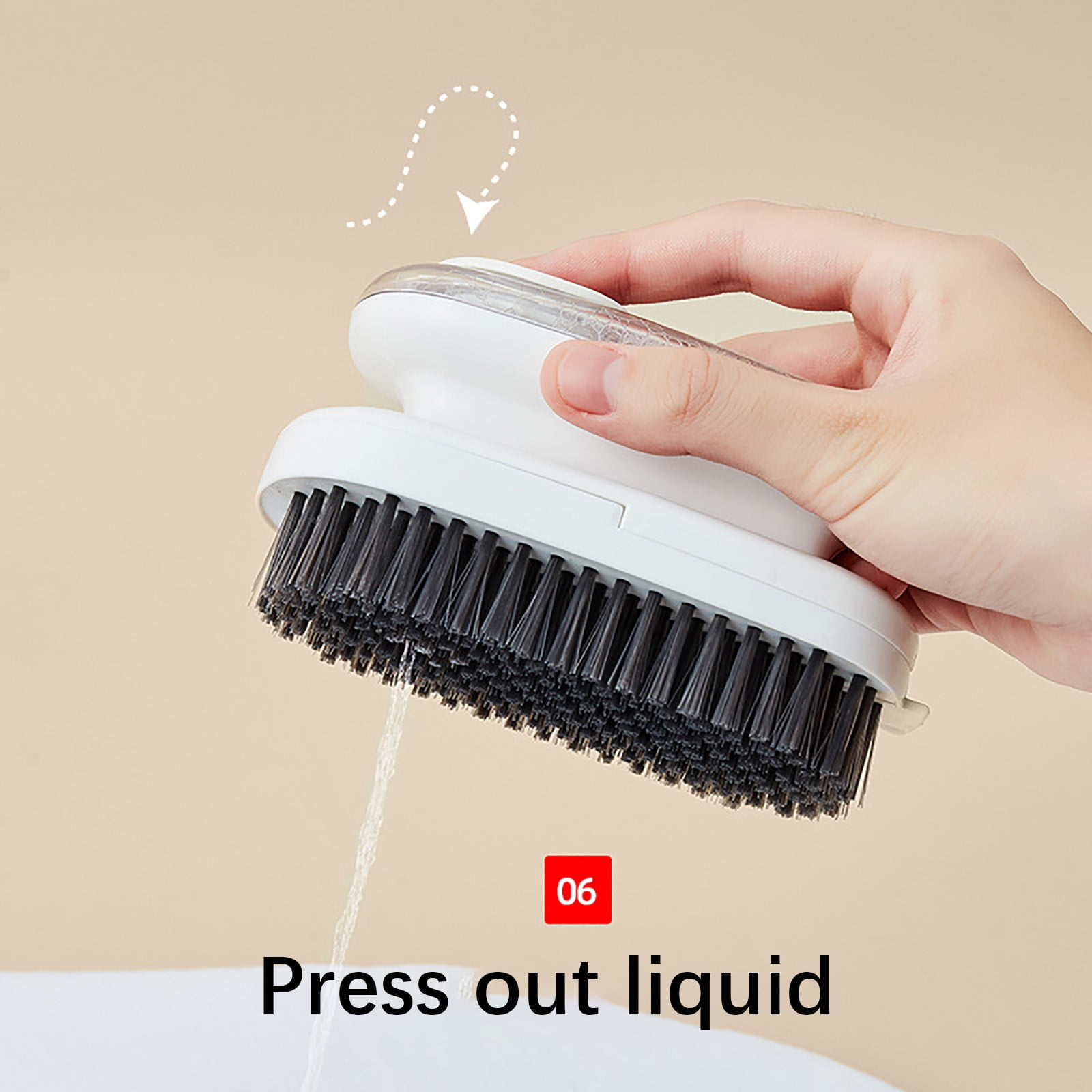 Wangxldd Soft Bristle Cleaning Brush,Press Type Automatic Liquid