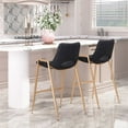 thumbnail image 4 of Desi Counter Stool Black & Gold Counter Stool, Modern Style, Plush and durable faux leather fabric, Plywood, Indoor Bar, 4 of 11