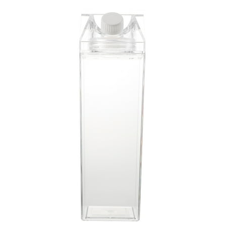 

Etereauty Water Bottle Milk Carton Clear Bottles Square Container Plastic Cup House Shaped Beverage Transparent Tea Flat
