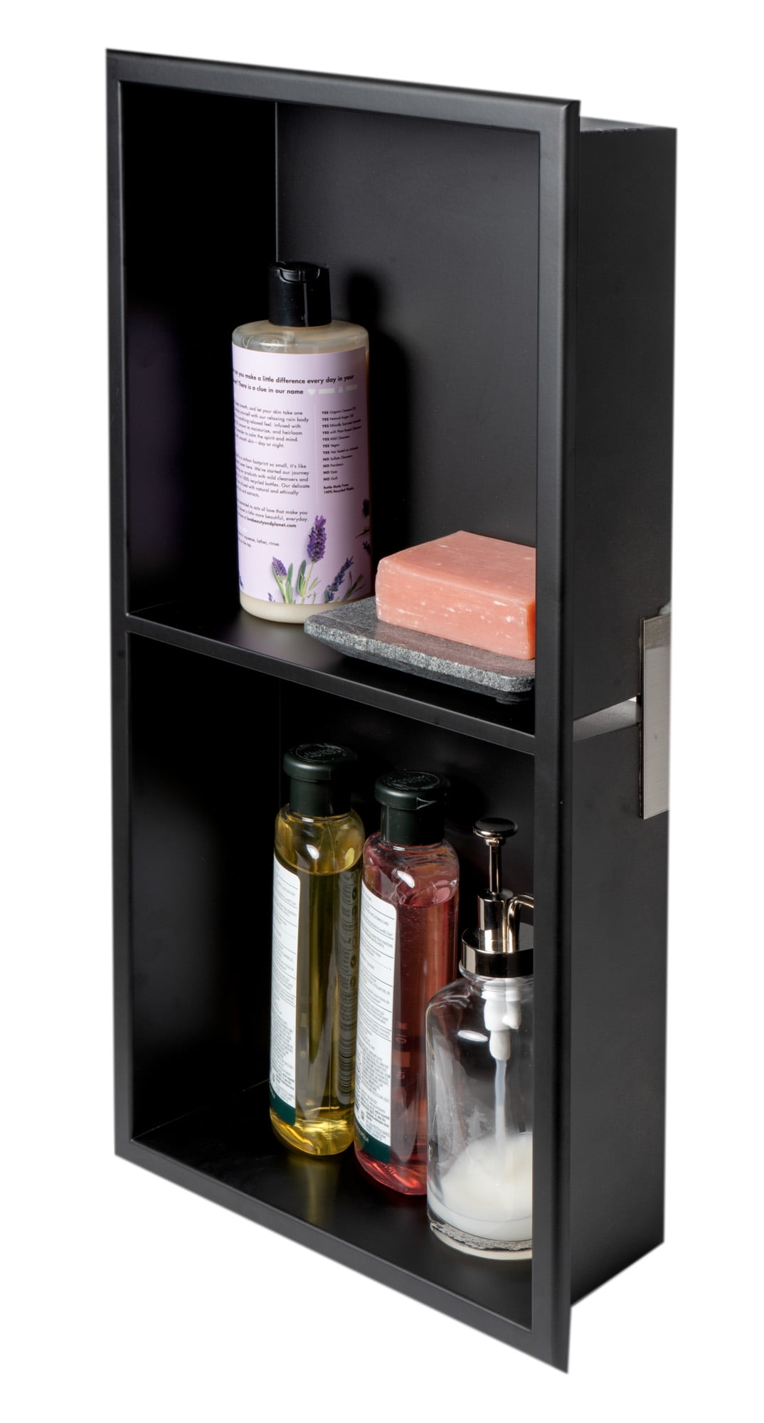 ALFI brand 12 x 24 Black Matte Stainless Steel Vertical Double Shelf
