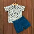 thumbnail image 3 of Xingqing Toddler Baby Boy Short Sleeve Button Down Shirt & Shorts Set 1T 2T 3T 4T 5T 6T Outfits Summer Clothes, 3 of 7