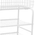 thumbnail image 6 of Wire Rolling Laundry Baskets with Wheels, 3 Tier Garment Storage Cart,  Wire Laundry Cart, 66lbs Load Capacity, Garment Metal Rack for Clothes Wash and Dry Sort (White), 6 of 16