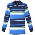 thumbnail image 1 of Sportoli Polo Rugby à Manches Longues en Coton à Larges Rayures pour Garçons - Rayures Bleues (Taille 2T), 1 of 7