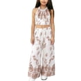 thumbnail image 2 of Conjuntos de camiseta sin mangas con cuello redondo para niños, estampados florales de verano, sin mangas, tirantes finos, prenda superior y pantalones vaqueros, conjunto de dos piezas para niños, cam, 2 of 7