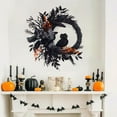 thumbnail image 5 of BENESKY Halloween Wreath for Front Door, 20inch Black Owl Wreath with Bow, Leaves and Flowers for Indoor Outdoor Wall Window Farmhouse Home Party Decoration, 5 of 5