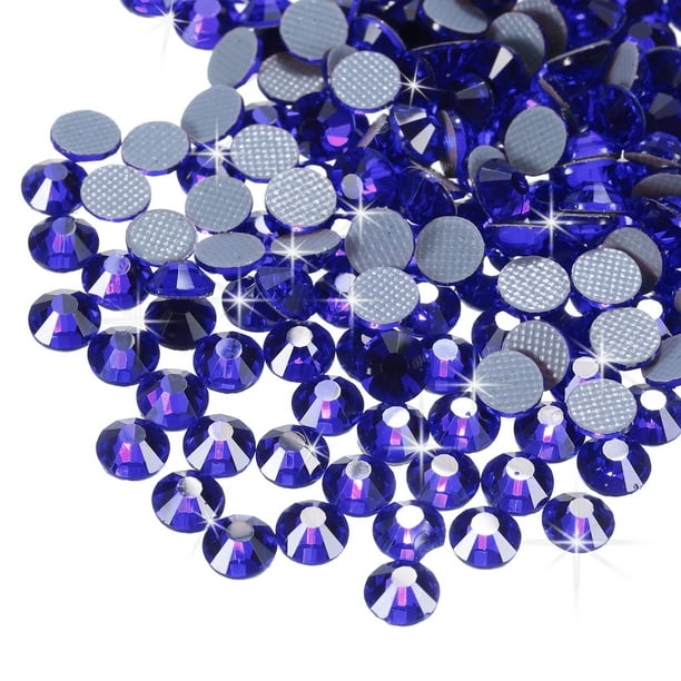 Uxcell 2880 Pcs Strass Hotfix Cristales de Fondo Plano de Vidrio SS10 2.9mm Azul Oscuro