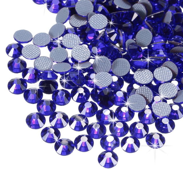 Uxcell 2880 Pcs Hotfix Strass Flatback Cristal Verre Gemmes SS10 2.9mm Bleu Foncé