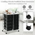 thumbnail image 6 of Costway 15 Drawer Art & Craft Rolling Storage Cart Tools Scrapbook Paper Office School Organizer Black, 6 of 10