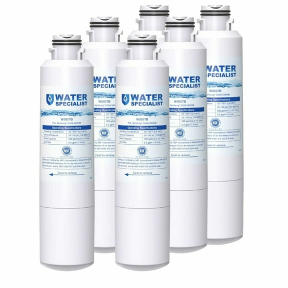 Waterspecialist DA29-00020B Replacement for Samsung Water Filter DA29-00020B, RS25J500DSR, RF28HMEDBSR, HAF-CIN/EXP, DA29-00020B-1, HDX FMS-2, RF263BEAESR, RF4287HARS, DA97-08006A-1, 6 Filters
