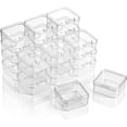 thumbnail image 1 of 36 Pack Clear Small Plastic Container Box Beads Organizer Boxes with Hinged Lid Square Transparent Storage Case for Small Items, Jewelry, Craft, DIY, Nail(1.7 x 1.7 x 0.79 Inches), 1 of 8