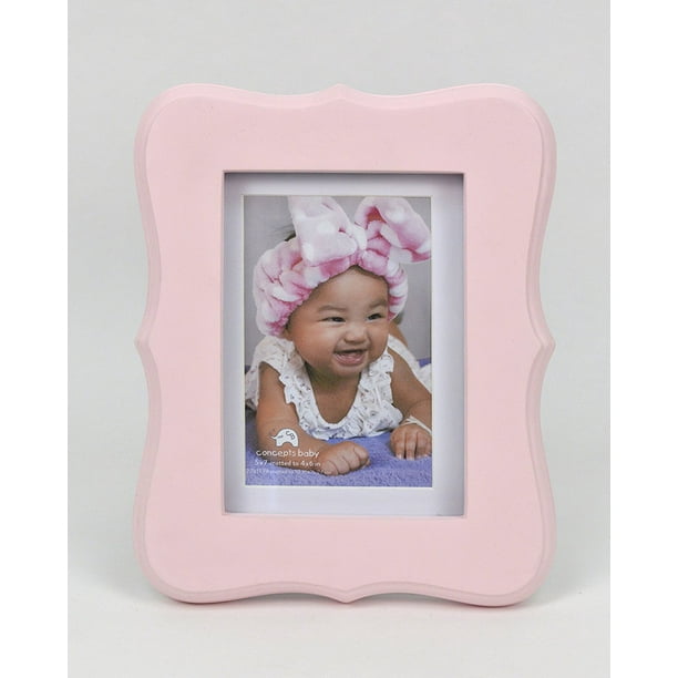 5x7 Baby Girl Pink Scalloped Photo Picture Frame, Playful yet classic