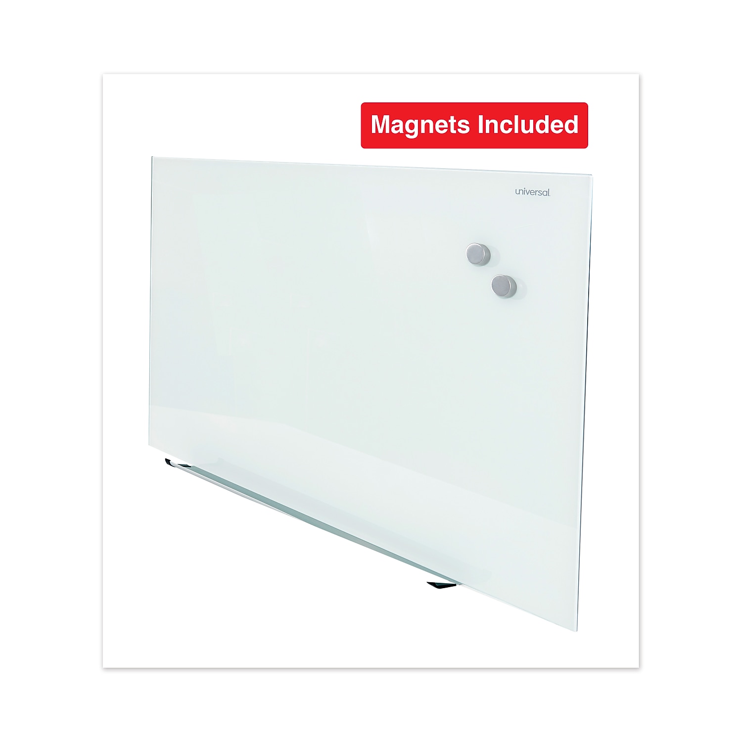 Universal Frameless Magnetic Glass Marker Board 48" x 36" White (UNV43203)