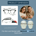 thumbnail image 6 of proSPORT Horn Rimmed Reading Glasses Vintage Classic Semi Rimless Men Women 2 Pairs Combo, 6 of 7