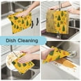 thumbnail image 2 of Yayeee 6 Pack Kitchen Dishcloths for Washing Dishes Soft Absorbent Microfiber Towels, Yellow Christmas Pattern, 2 of 9