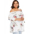 thumbnail image 4 of Rosegal For Women Plus Size Floral Cold Shoulder Blouse White 3XL, 4 of 4