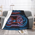thumbnail image 2 of XMXT Throw Blanket, Neon Slogan Blue Print Machine Washable Blankets for Sofa, 60 x 50 inches Multicolor, 2 of 9