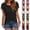 #01 Black, variant on Womens Short Sleeve Shirts Fringe Trim Sleeves Crew Neck Loose Fit Lightweight Tops Western Casual Summer Daily Vacation T-Shirts , L, #01 Purple