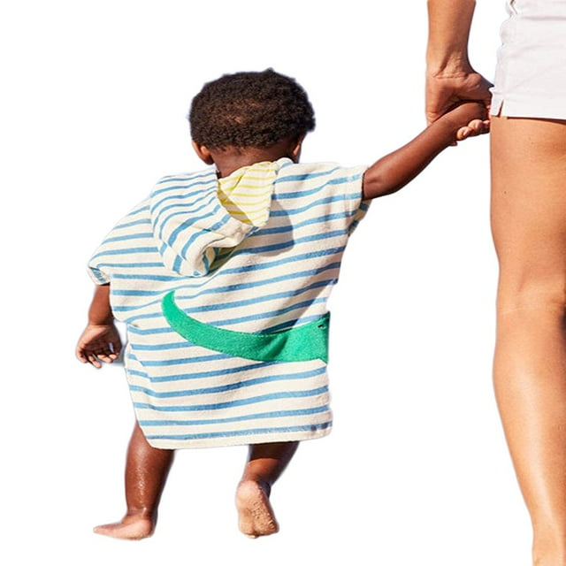 Unisexe Enfant en Vrac Manches Courtes Poncho Animal Imprimé à Capuche Robe 1-6Y
