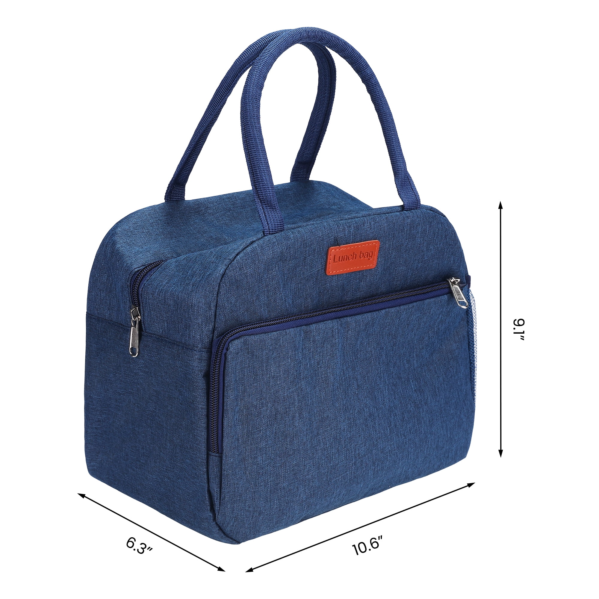 Unique Bargains Insulated Bag Lunch Bag Cooler Bag for Work Office Navy Blue