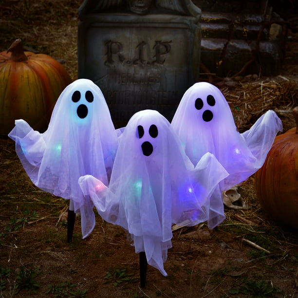 Fun Little Toys Ghost Halloween Lights Yard Stake, Cute Halloween ...