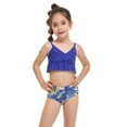 thumbnail image 2 of Faithtur Parent-Child Matching Swimsuit Mother Girl V-neck Ruffle Hem Sleeveless Backless Tie-Up Sling Tops + Printing Shorts, 2 of 9